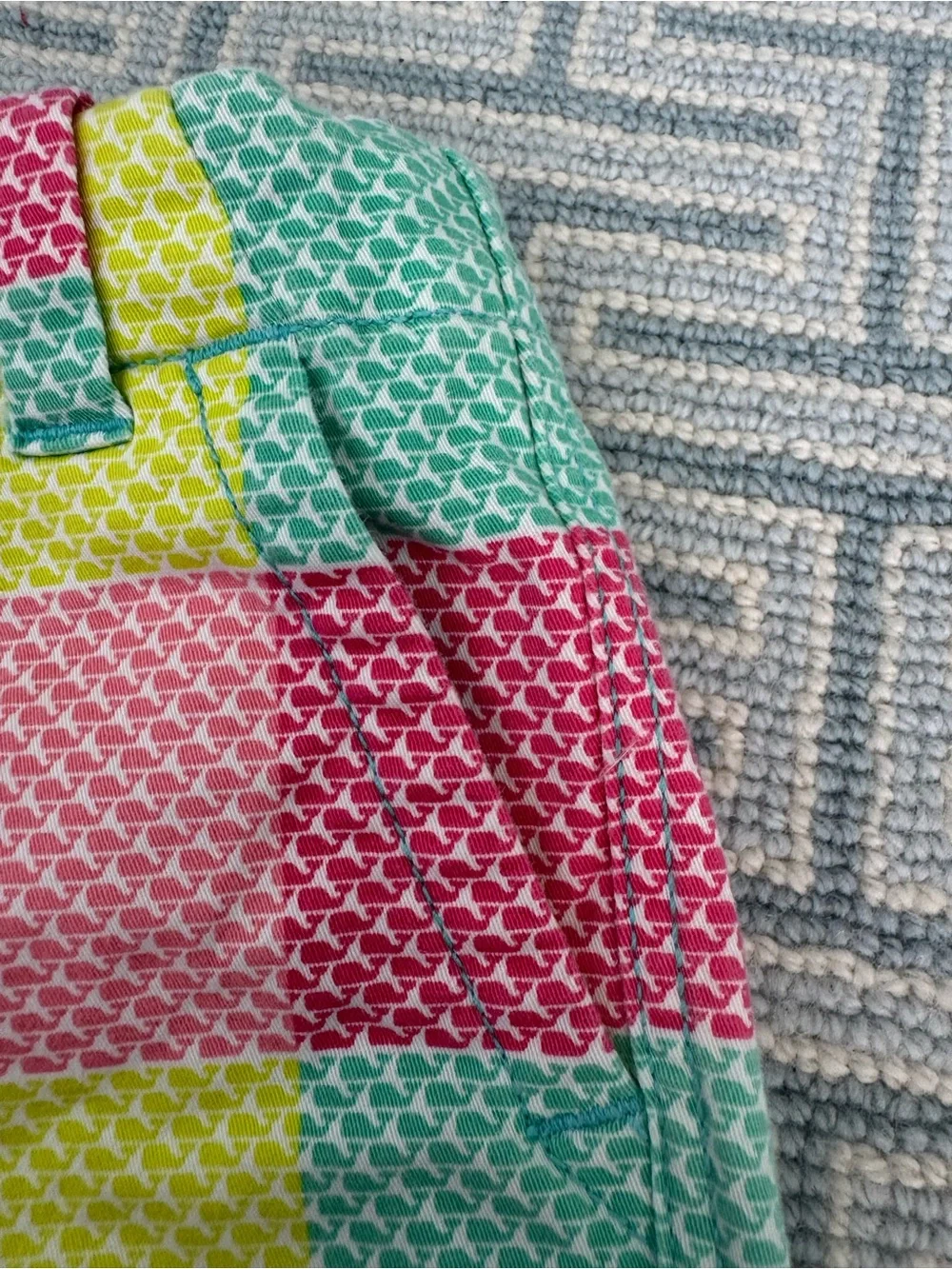 Vineyard Vines Colorblock Patchwork Shorts - Pink, Aqua, Yellow, Turquoise